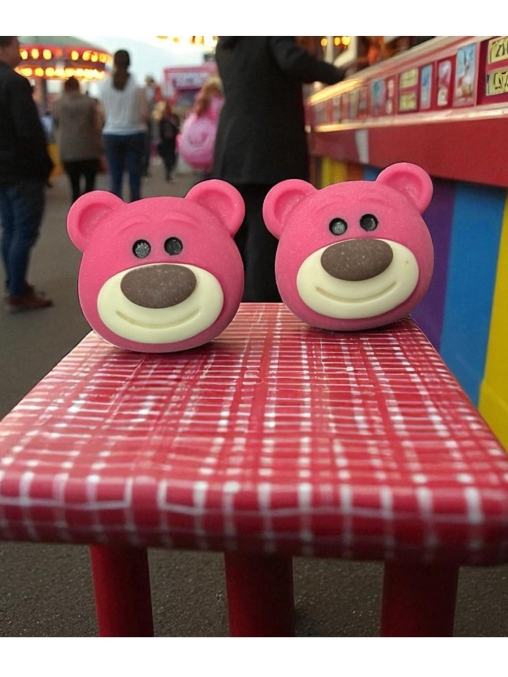 Disney Pink Bear Stud Earrings - Pink & Brown-1 inch